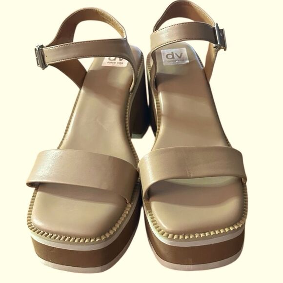 Dolce Vita Nelson, beige size 10 strap platform block heel sandal. - Picture 2 of 9